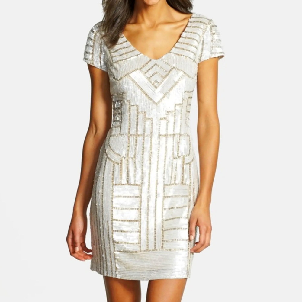 Adrianna Papell sequin sheath dress